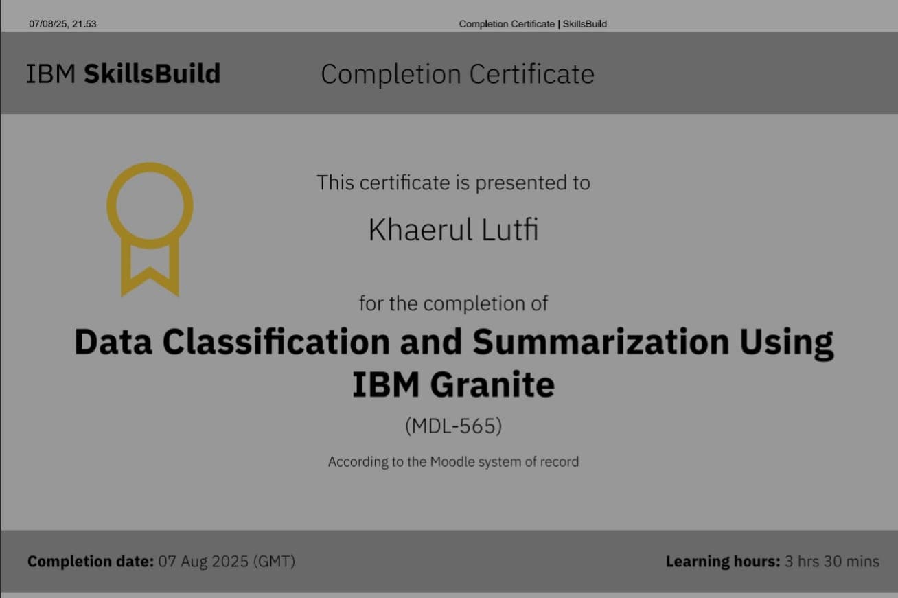 IBM Granite — Data Classification & Summarization